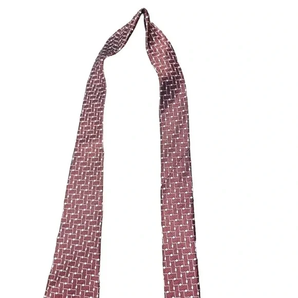 GRENADIER LONDON MENS DARK BURGUNDY SILK TIE - Picture 4 of 7